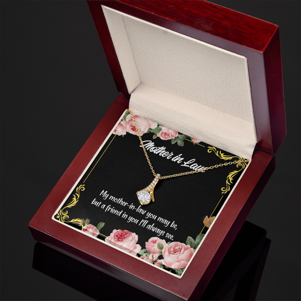 To My Mother-in-Law and Friend Alluring Ribbon Necklace Message Card-Express Your Love Gifts