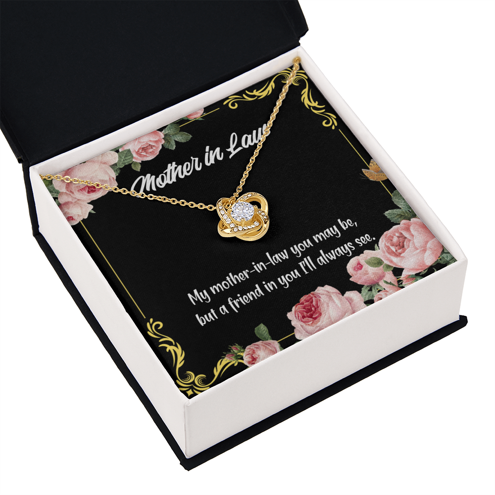 To My Mother-in-Law and Friend Infinity Knot Necklace Message Card-Express Your Love Gifts