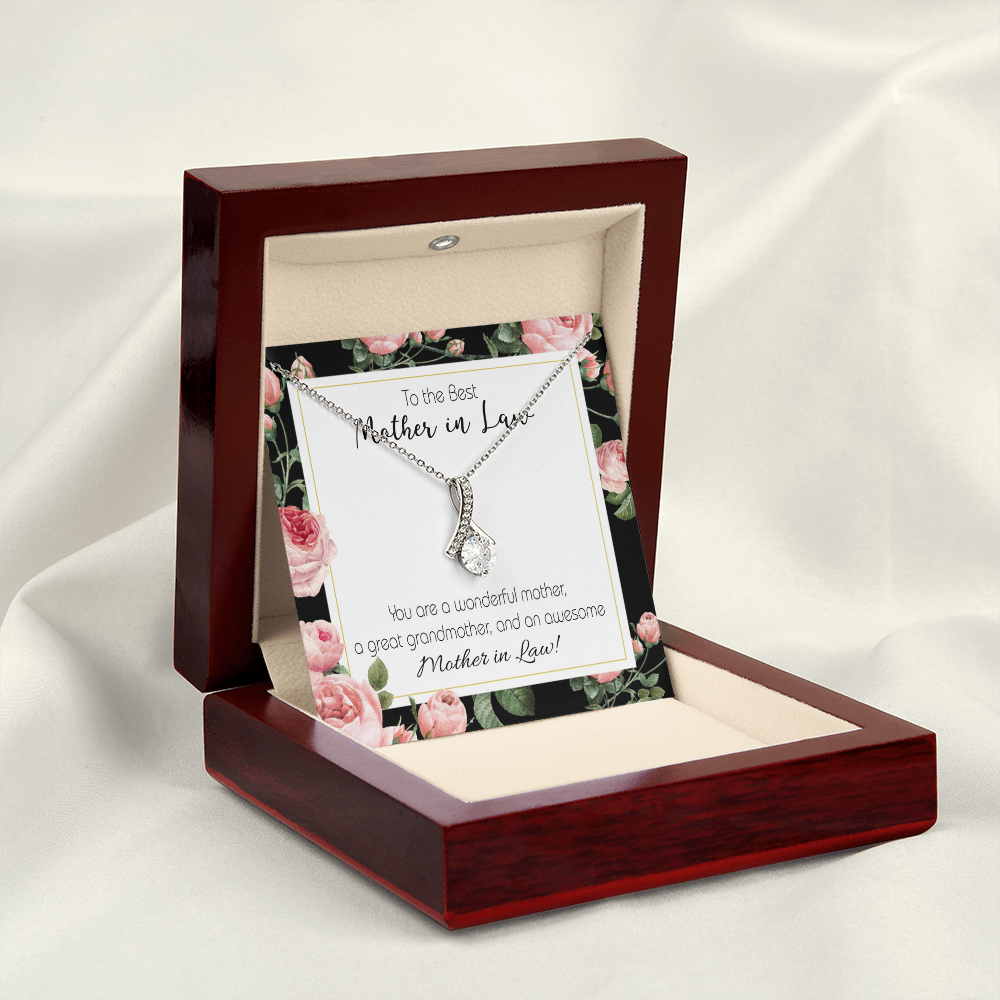 To My Mother-in-Law Awesome Mother-in-Law Alluring Ribbon Necklace Message Card-Express Your Love Gifts