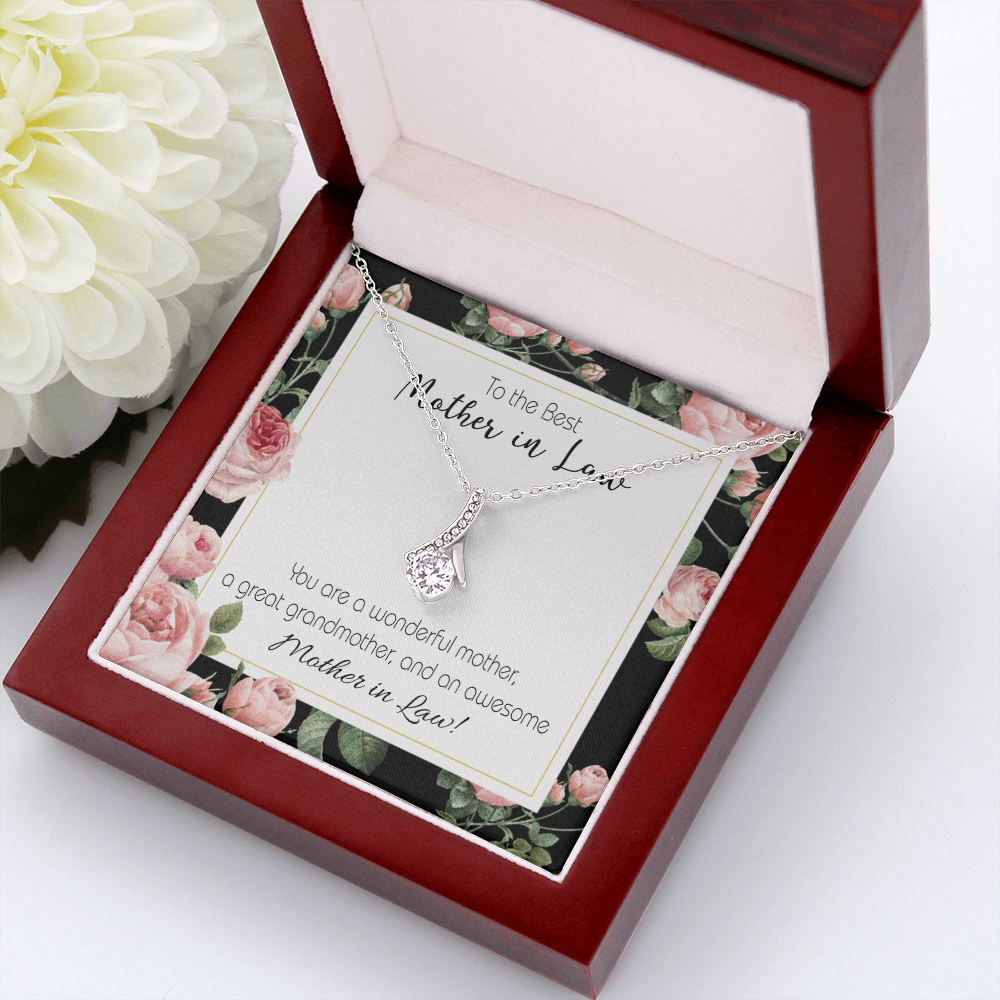 To My Mother-in-Law Awesome Mother-in-Law Alluring Ribbon Necklace Message Card-Express Your Love Gifts