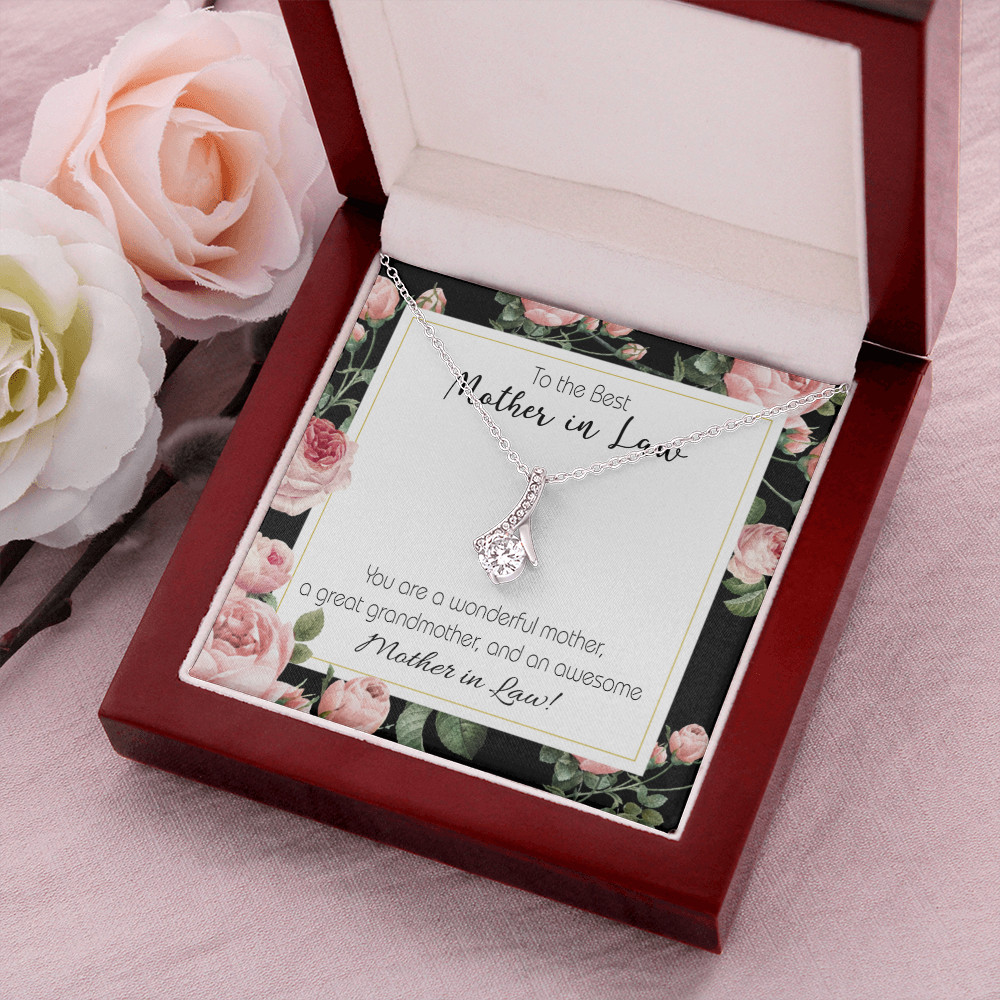 To My Mother-in-Law Awesome Mother-in-Law Alluring Ribbon Necklace Message Card-Express Your Love Gifts