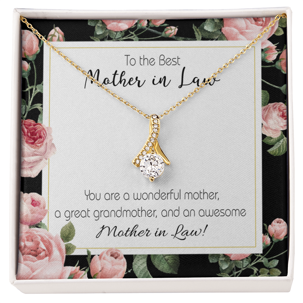 To My Mother-in-Law Awesome Mother-in-Law Alluring Ribbon Necklace Message Card-Express Your Love Gifts