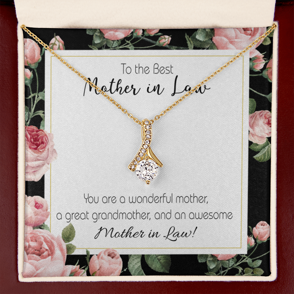 To My Mother-in-Law Awesome Mother-in-Law Alluring Ribbon Necklace Message Card-Express Your Love Gifts