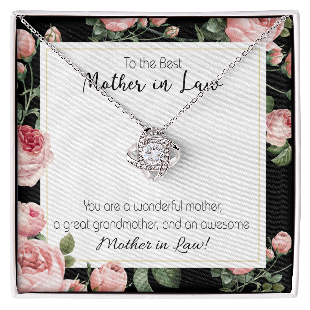 To My Mother-in-Law Awesome Mother-in-Law Infinity Knot Necklace Message Card-Express Your Love Gifts