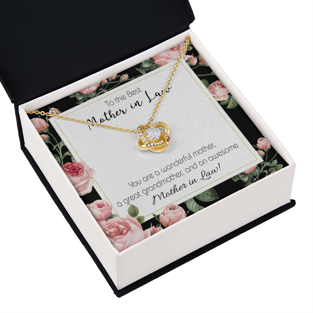 To My Mother-in-Law Awesome Mother-in-Law Infinity Knot Necklace Message Card-Express Your Love Gifts