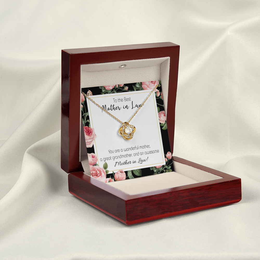 To My Mother-in-Law Awesome Mother-in-Law Infinity Knot Necklace Message Card-Express Your Love Gifts