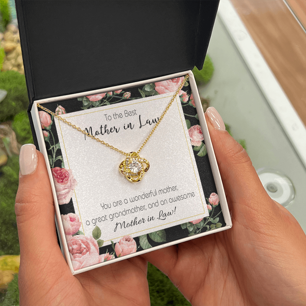 To My Mother-in-Law Awesome Mother-in-Law Infinity Knot Necklace Message Card-Express Your Love Gifts