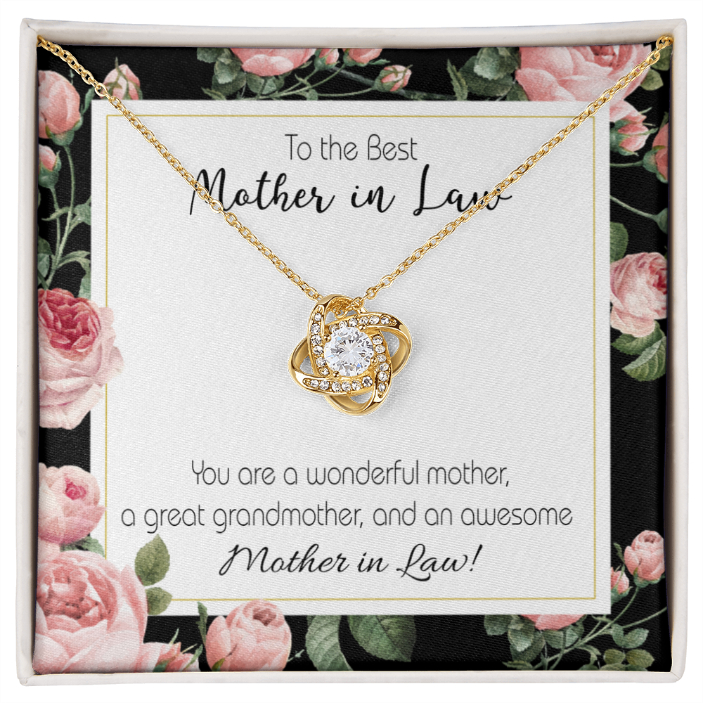 To My Mother-in-Law Awesome Mother-in-Law Infinity Knot Necklace Message Card-Express Your Love Gifts