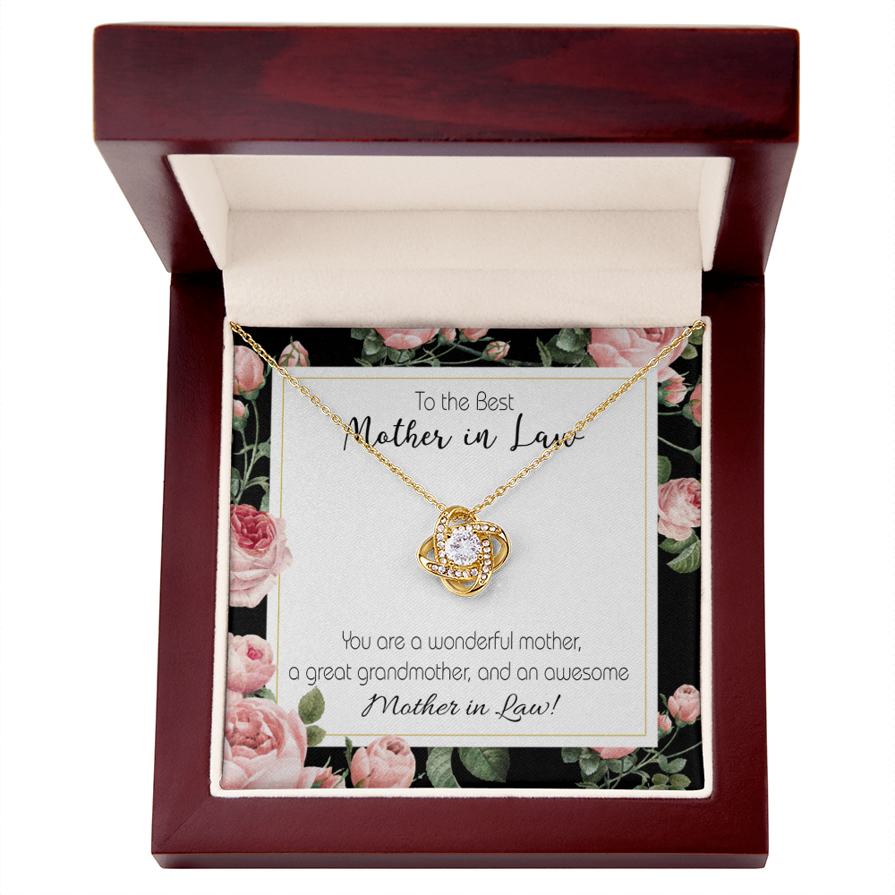 To My Mother-in-Law Awesome Mother-in-Law Infinity Knot Necklace Message Card-Express Your Love Gifts