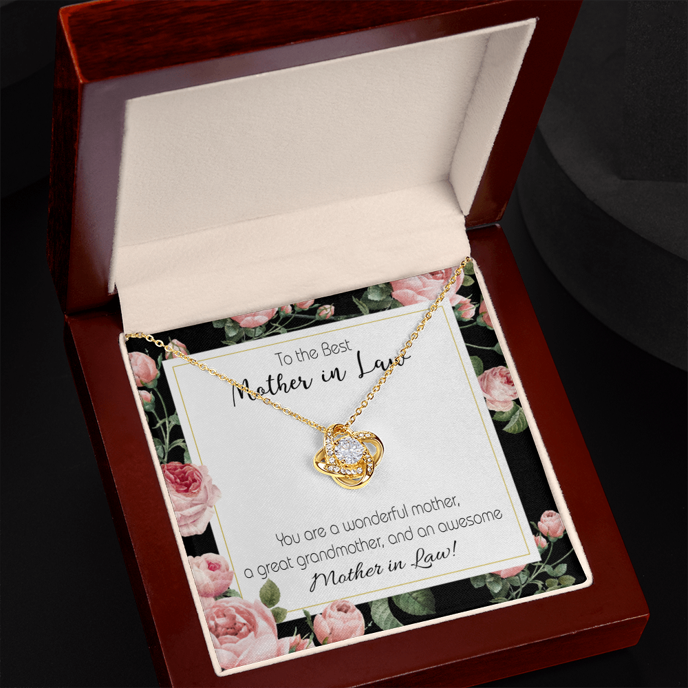 To My Mother-in-Law Awesome Mother-in-Law Infinity Knot Necklace Message Card-Express Your Love Gifts