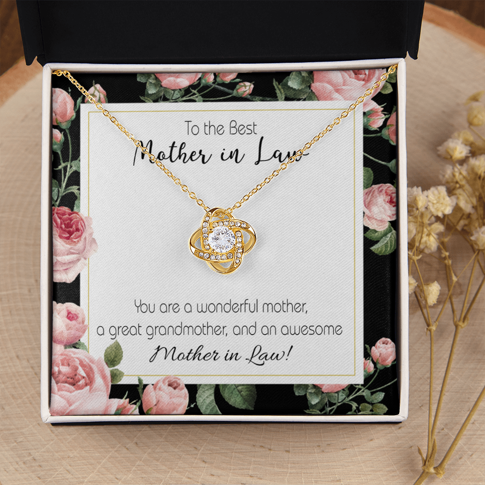 To My Mother-in-Law Awesome Mother-in-Law Infinity Knot Necklace Message Card-Express Your Love Gifts