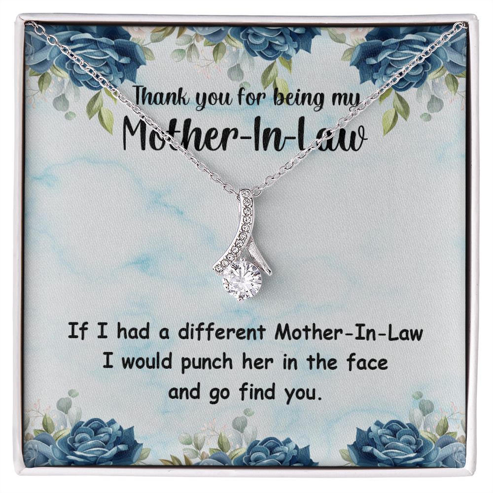 To My Mother-in-Law Different Mother-in-Law Alluring Ribbon Necklace Message Card-Express Your Love Gifts