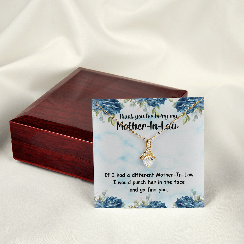 To My Mother-in-Law Different Mother-in-Law Alluring Ribbon Necklace Message Card-Express Your Love Gifts