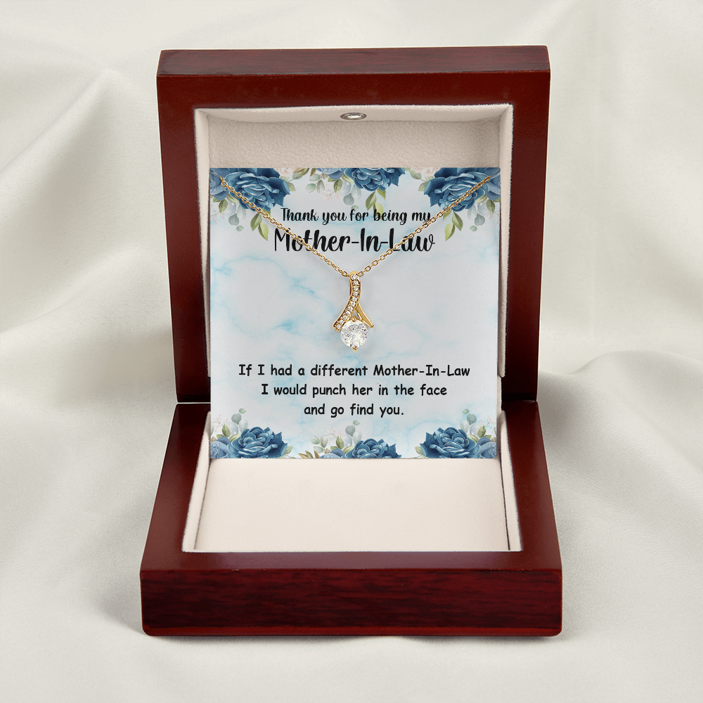 To My Mother-in-Law Different Mother-in-Law Alluring Ribbon Necklace Message Card-Express Your Love Gifts