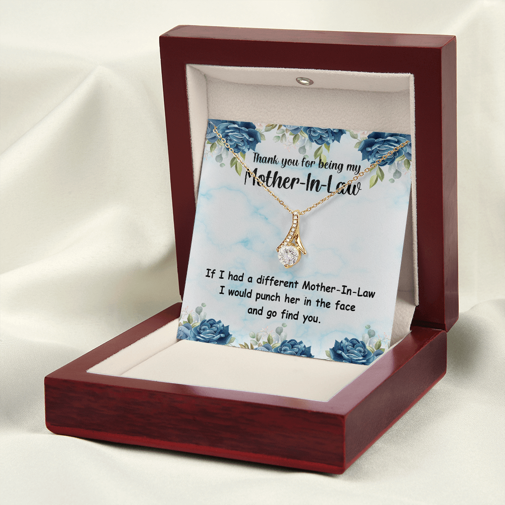 To My Mother-in-Law Different Mother-in-Law Alluring Ribbon Necklace Message Card-Express Your Love Gifts