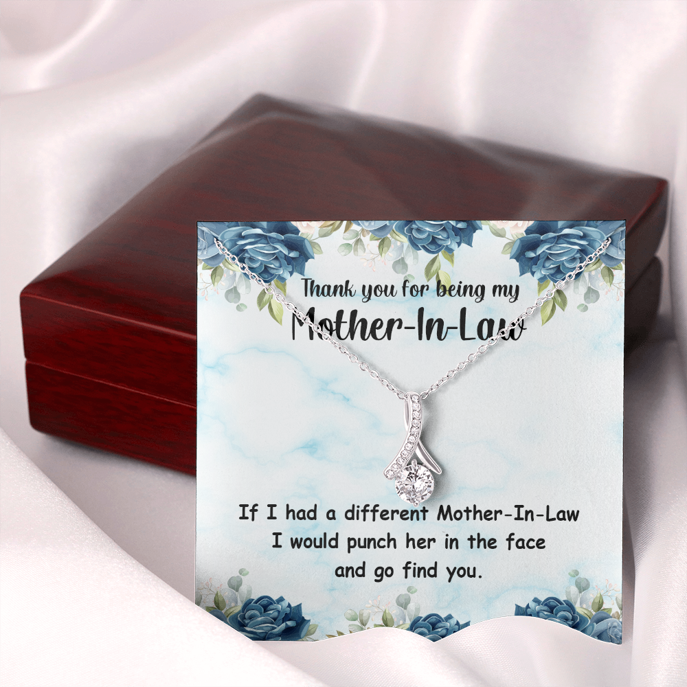 To My Mother-in-Law Different Mother-in-Law Alluring Ribbon Necklace Message Card-Express Your Love Gifts