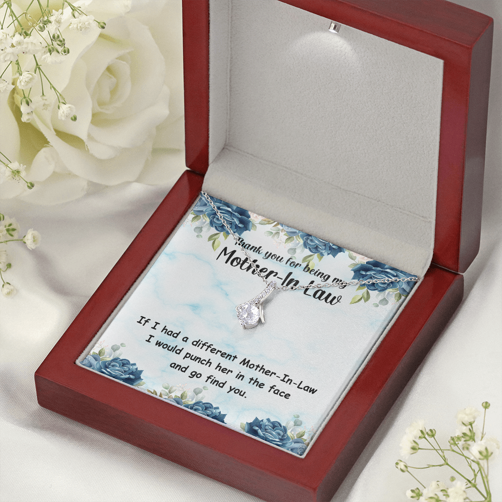 To My Mother-in-Law Different Mother-in-Law Alluring Ribbon Necklace Message Card-Express Your Love Gifts