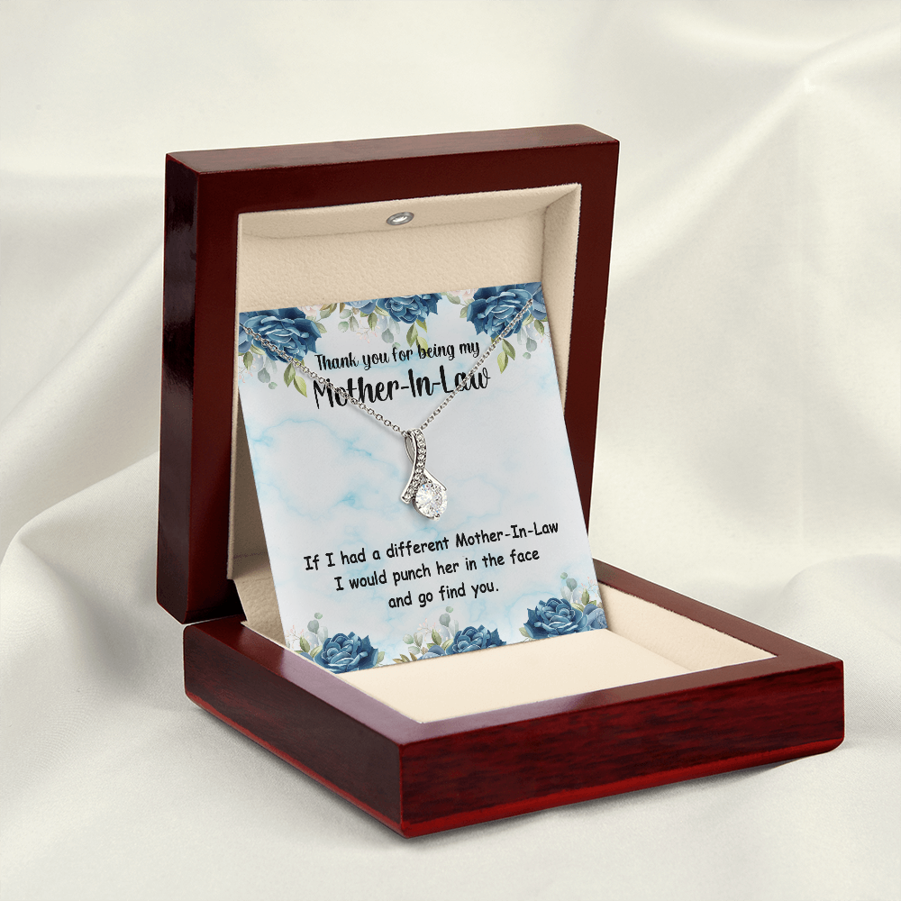 To My Mother-in-Law Different Mother-in-Law Alluring Ribbon Necklace Message Card-Express Your Love Gifts