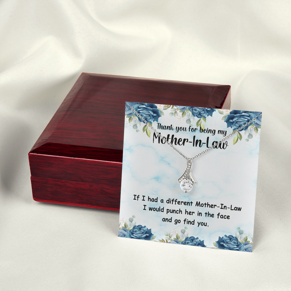 To My Mother-in-Law Different Mother-in-Law Alluring Ribbon Necklace Message Card-Express Your Love Gifts