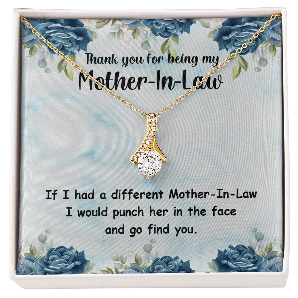 To My Mother-in-Law Different Mother-in-Law Alluring Ribbon Necklace Message Card-Express Your Love Gifts