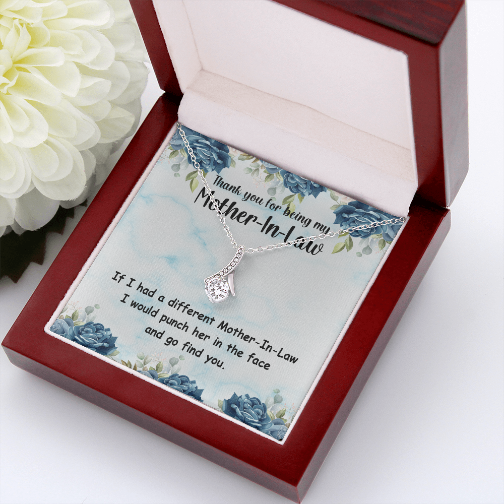 To My Mother-in-Law Different Mother-in-Law Alluring Ribbon Necklace Message Card-Express Your Love Gifts