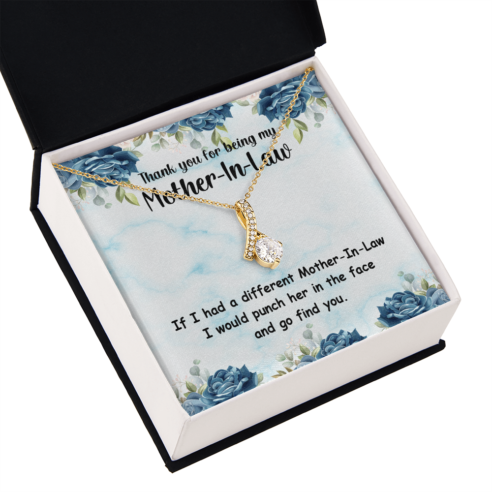 To My Mother-in-Law Different Mother-in-Law Alluring Ribbon Necklace Message Card-Express Your Love Gifts