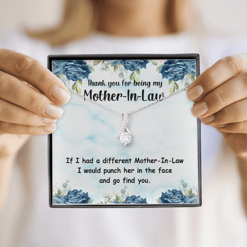 To My Mother-in-Law Different Mother-in-Law Alluring Ribbon Necklace Message Card-Express Your Love Gifts