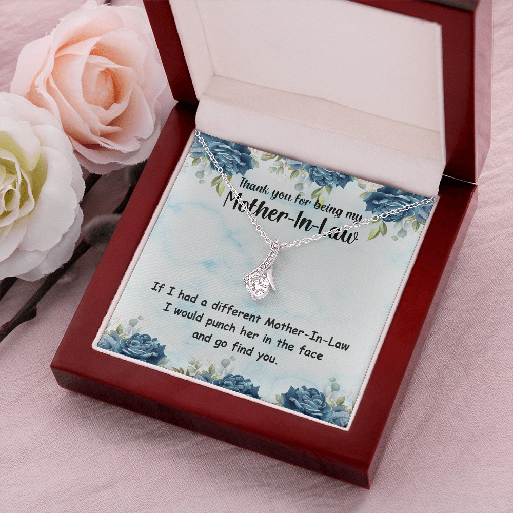 To My Mother-in-Law Different Mother-in-Law Alluring Ribbon Necklace Message Card-Express Your Love Gifts