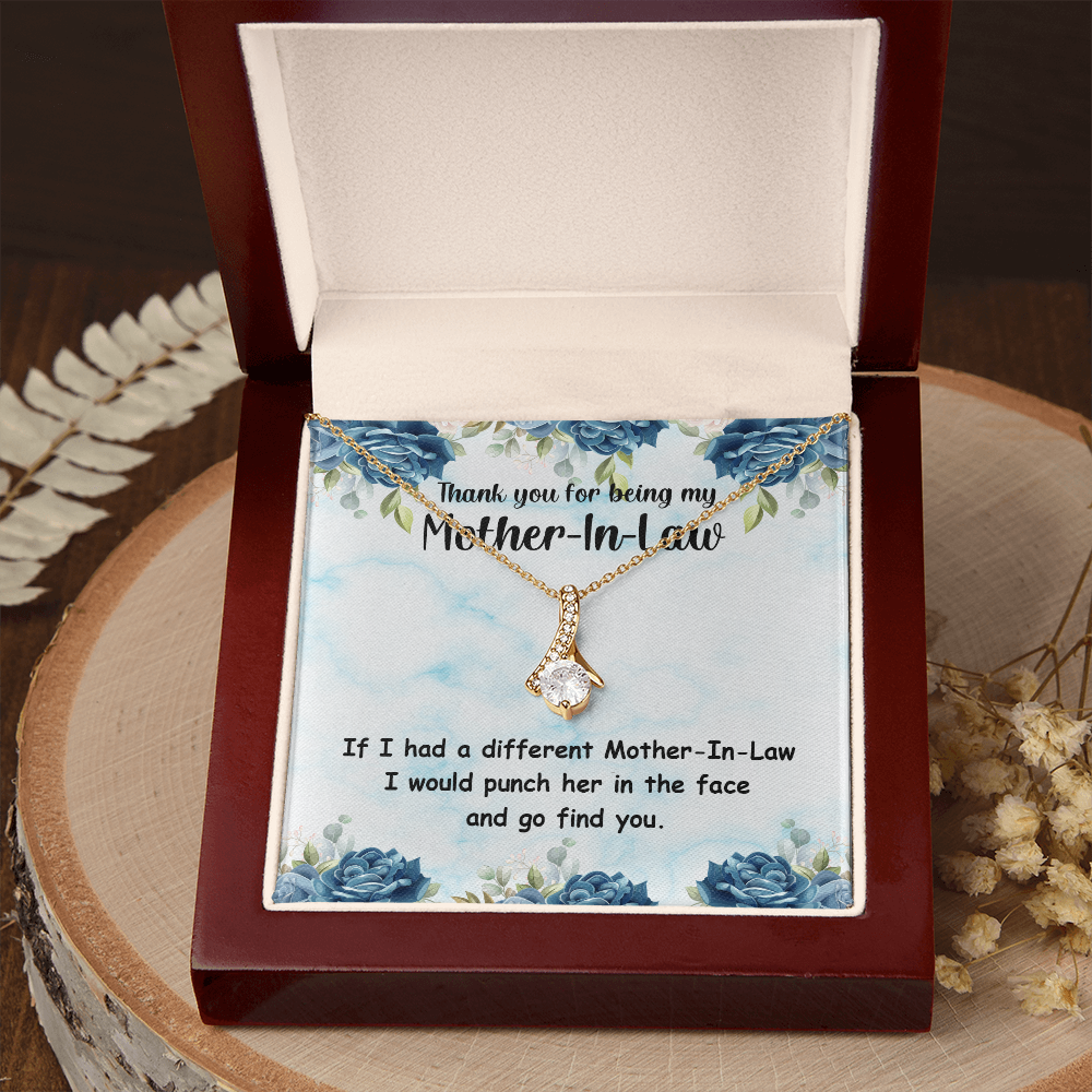 To My Mother-in-Law Different Mother-in-Law Alluring Ribbon Necklace Message Card-Express Your Love Gifts