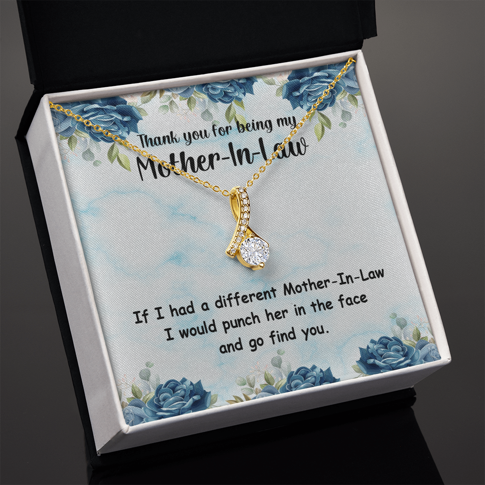 To My Mother-in-Law Different Mother-in-Law Alluring Ribbon Necklace Message Card-Express Your Love Gifts