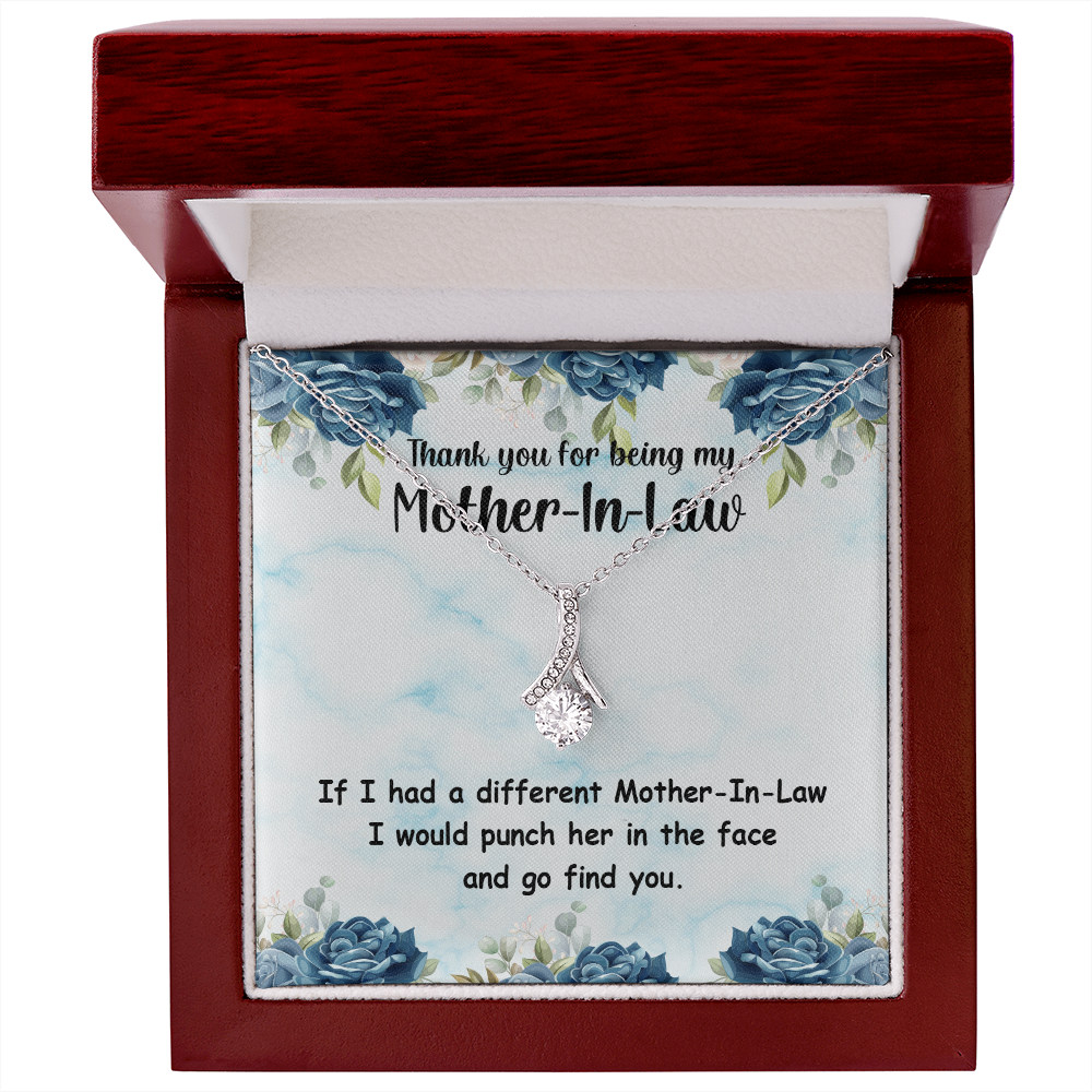 To My Mother-in-Law Different Mother-in-Law Alluring Ribbon Necklace Message Card-Express Your Love Gifts