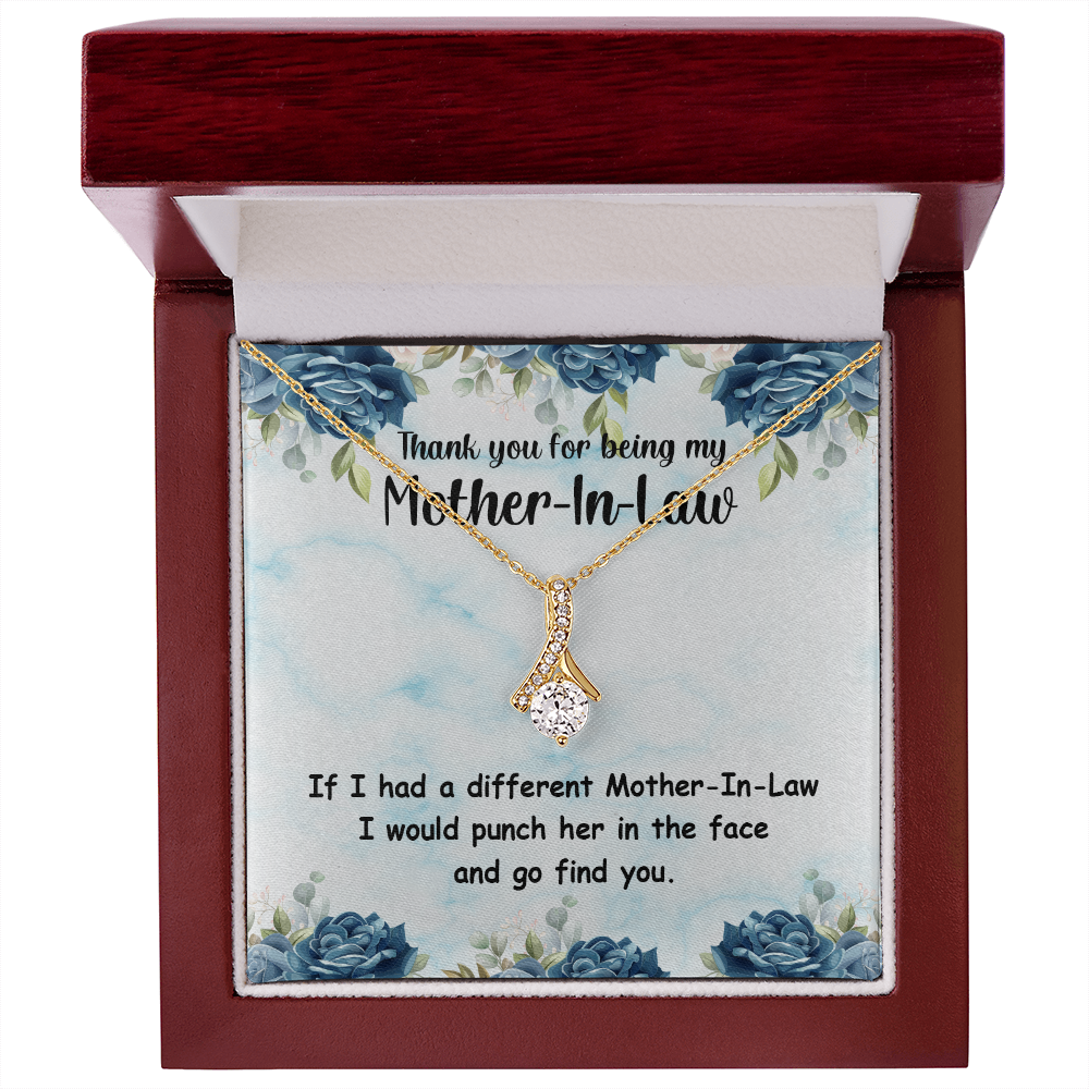 To My Mother-in-Law Different Mother-in-Law Alluring Ribbon Necklace Message Card-Express Your Love Gifts