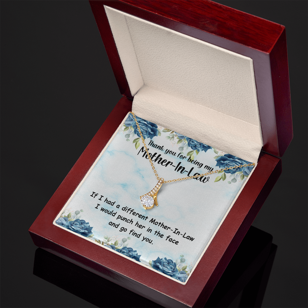 To My Mother-in-Law Different Mother-in-Law Alluring Ribbon Necklace Message Card-Express Your Love Gifts