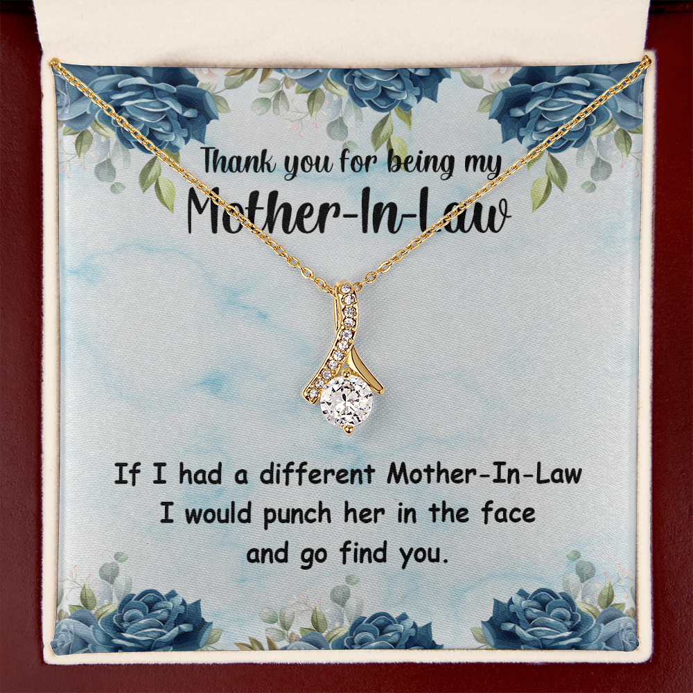 To My Mother-in-Law Different Mother-in-Law Alluring Ribbon Necklace Message Card-Express Your Love Gifts