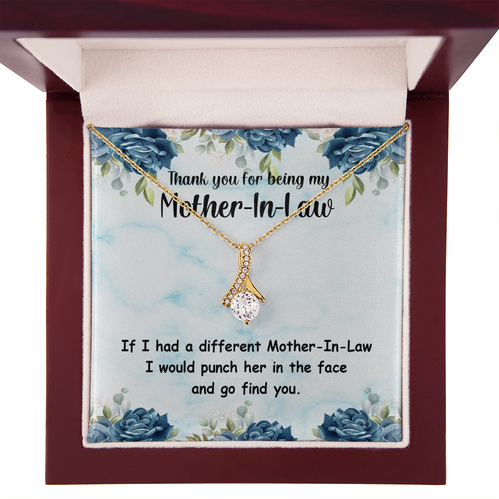 To My Mother-in-Law Different Mother-in-Law Alluring Ribbon Necklace Message Card-Express Your Love Gifts