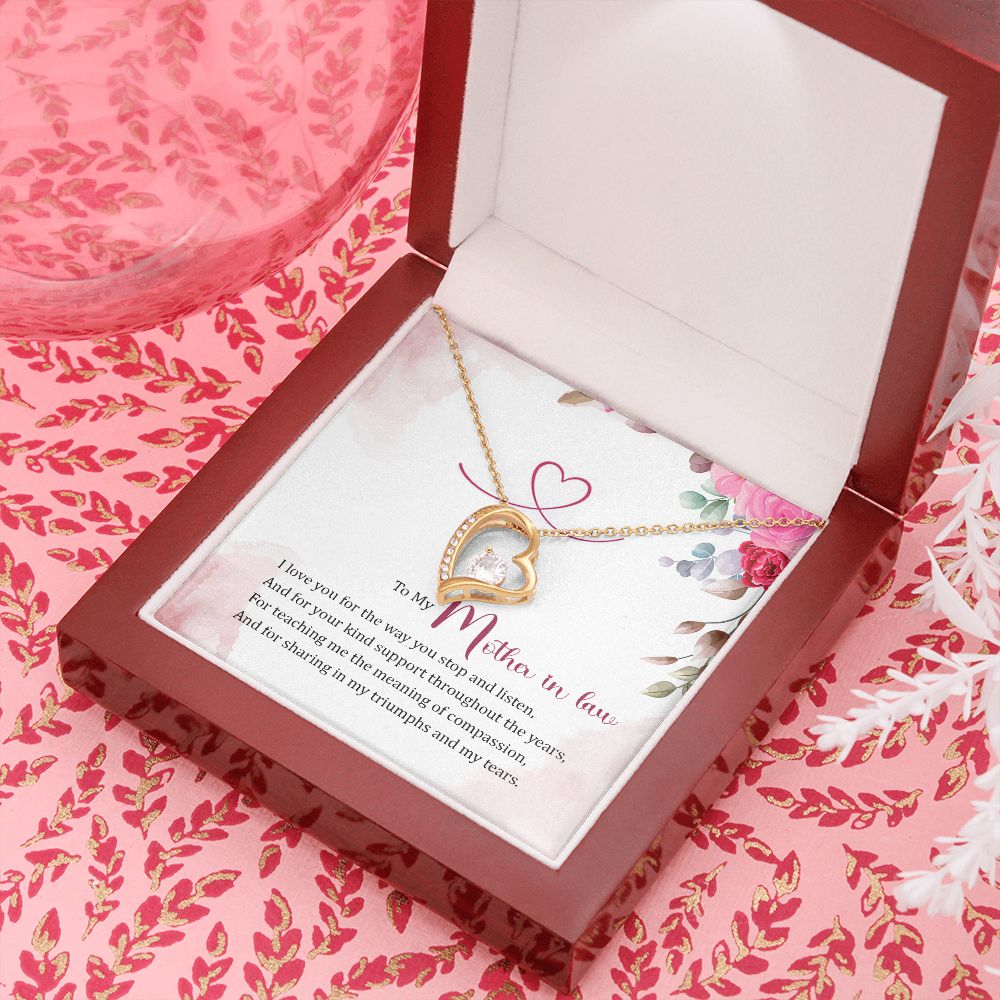 To My Mother-in-Law Forever Necklace w Message Card-Express Your Love Gifts