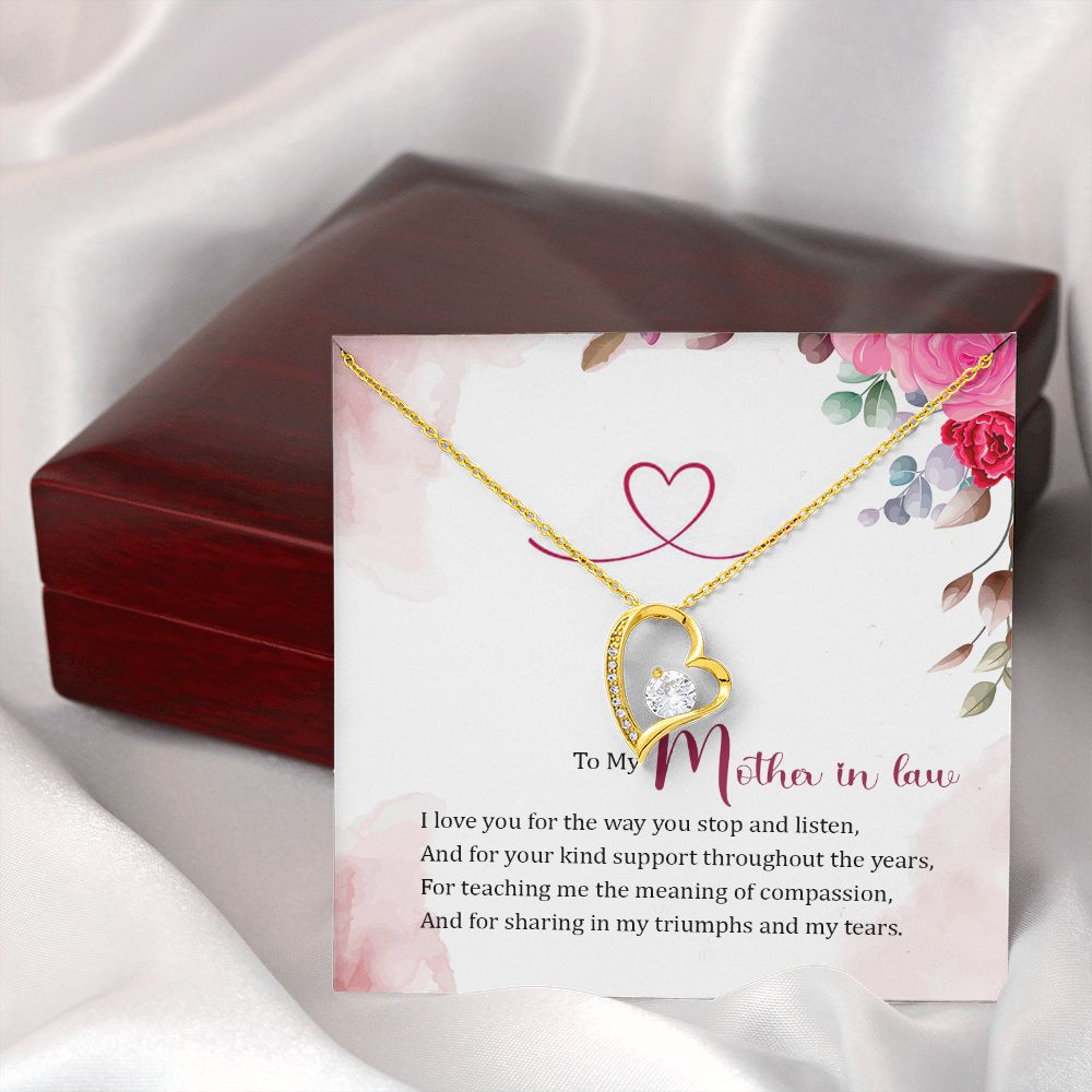 To My Mother-in-Law Forever Necklace w Message Card-Express Your Love Gifts