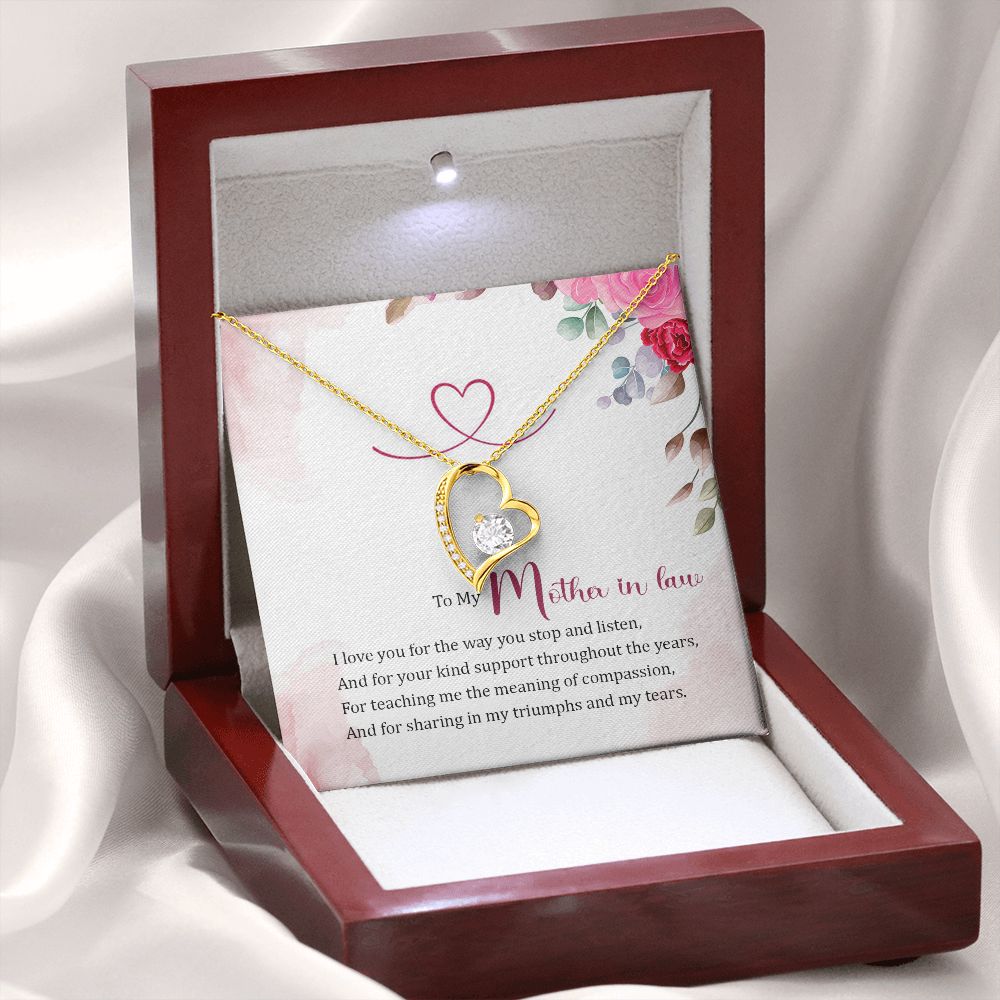 To My Mother-in-Law Forever Necklace w Message Card-Express Your Love Gifts