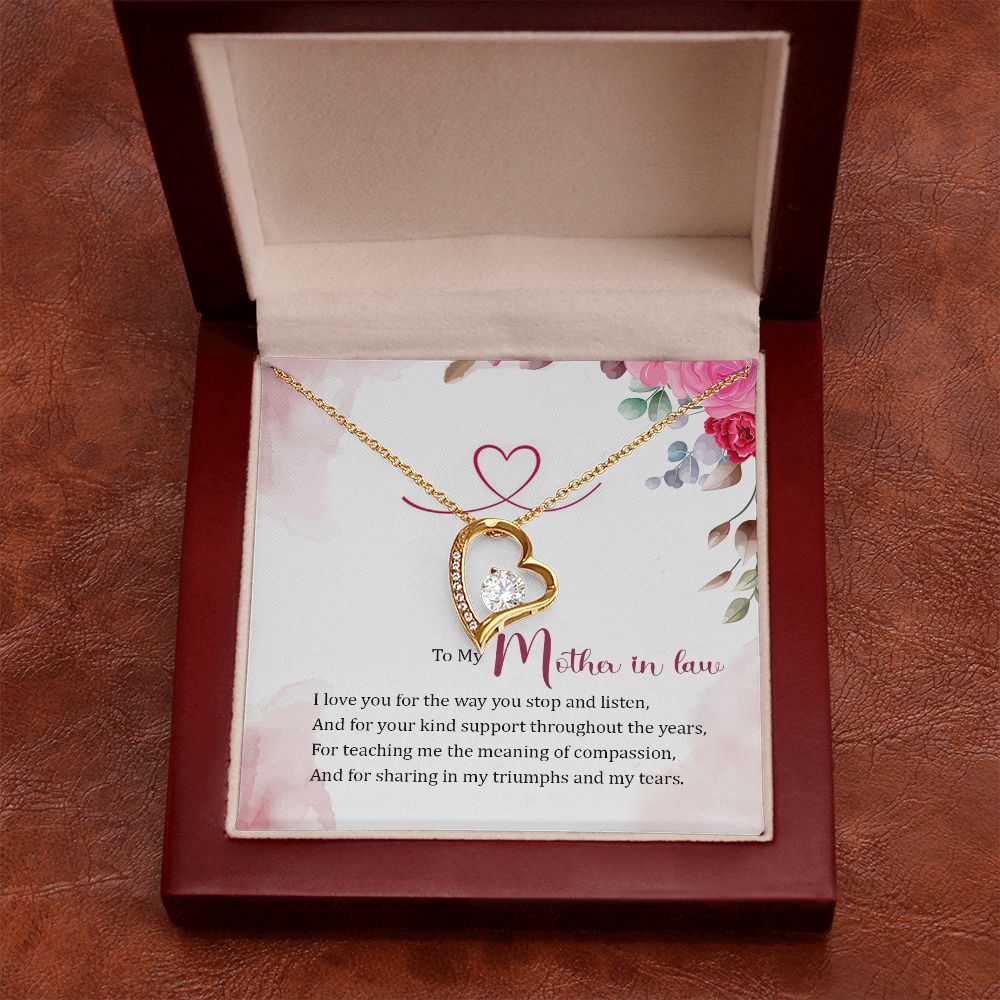 To My Mother-in-Law Forever Necklace w Message Card-Express Your Love Gifts