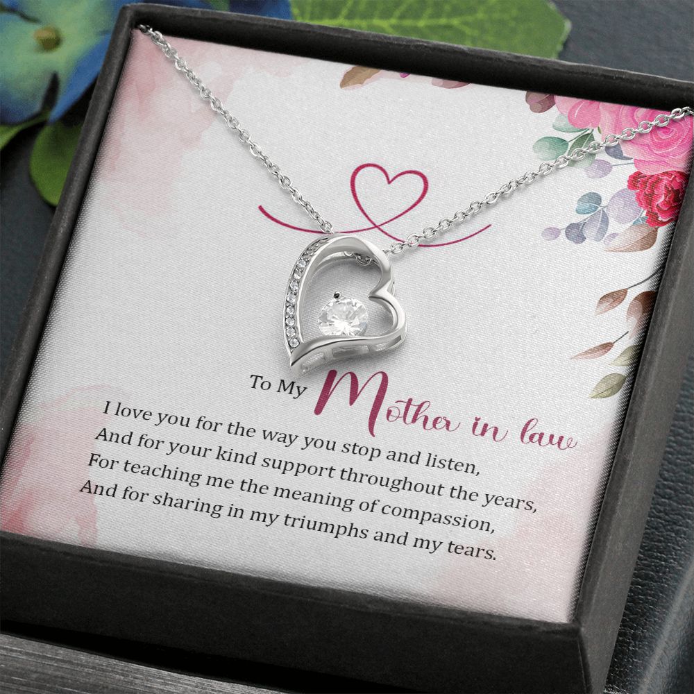 To My Mother-in-Law Forever Necklace w Message Card-Express Your Love Gifts