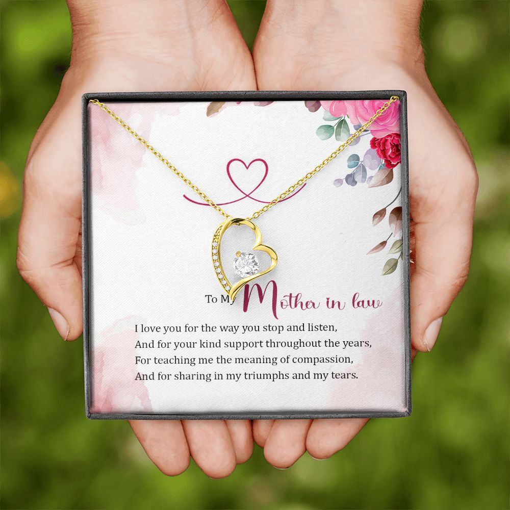 To My Mother-in-Law Forever Necklace w Message Card-Express Your Love Gifts