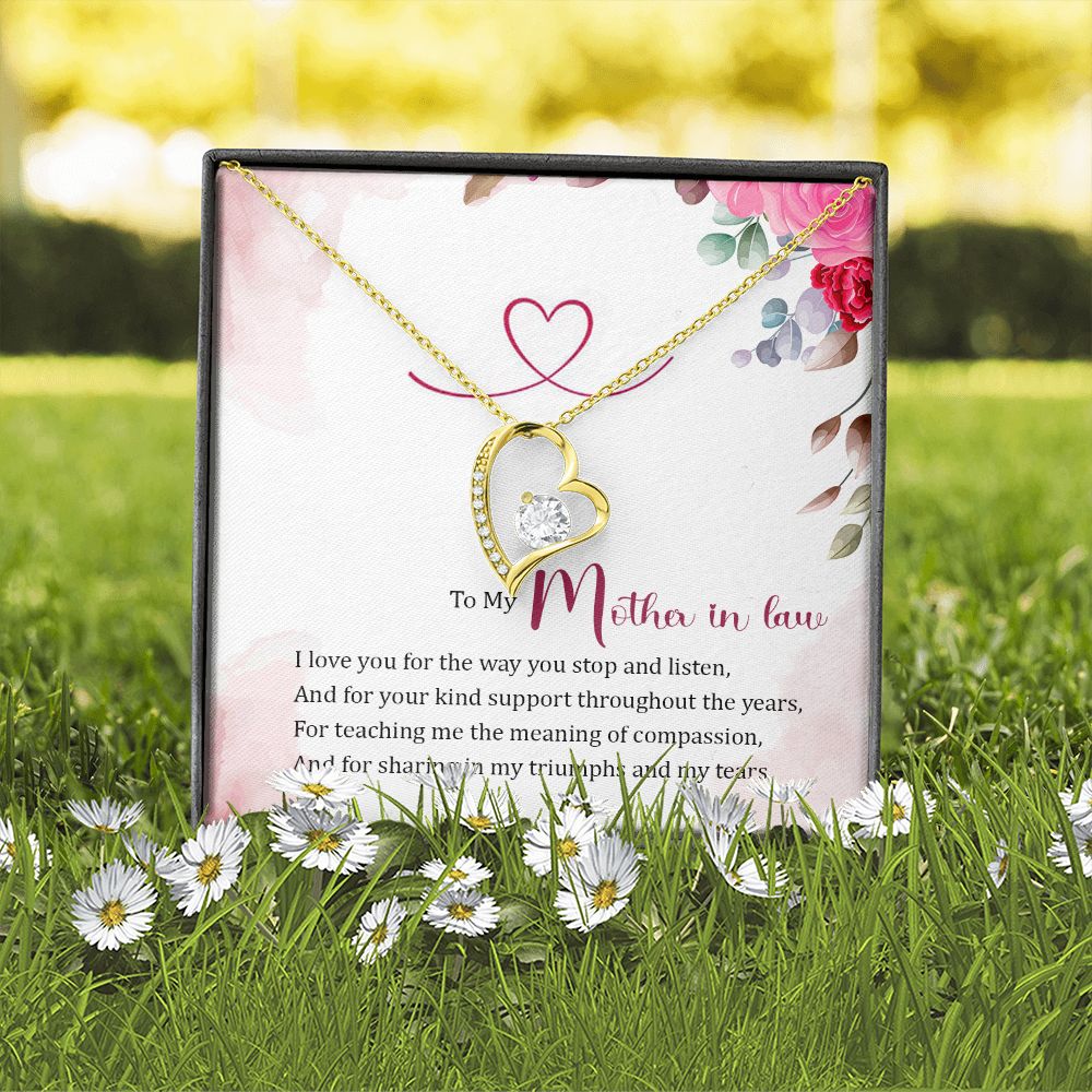 To My Mother-in-Law Forever Necklace w Message Card-Express Your Love Gifts