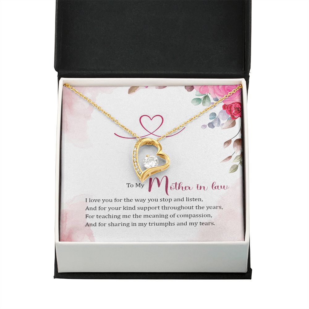 To My Mother-in-Law Forever Necklace w Message Card-Express Your Love Gifts