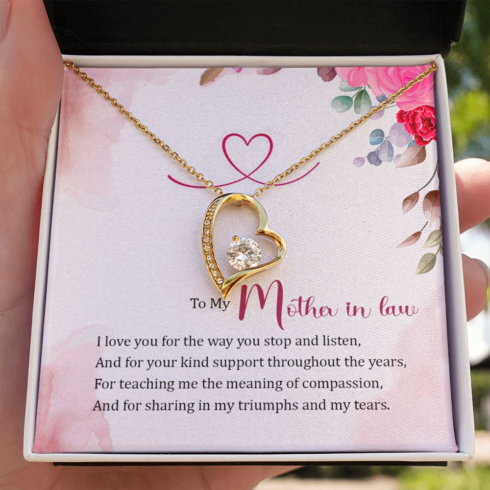 To My Mother-in-Law Forever Necklace w Message Card-Express Your Love Gifts