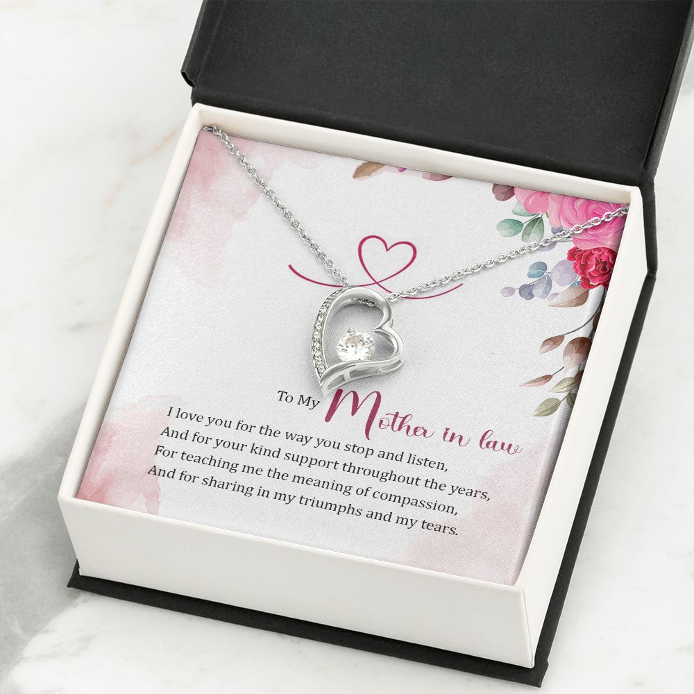 To My Mother-in-Law Forever Necklace w Message Card-Express Your Love Gifts