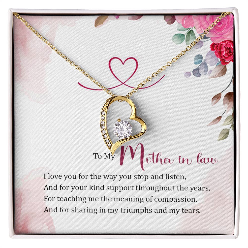 To My Mother-in-Law Forever Necklace w Message Card-Express Your Love Gifts