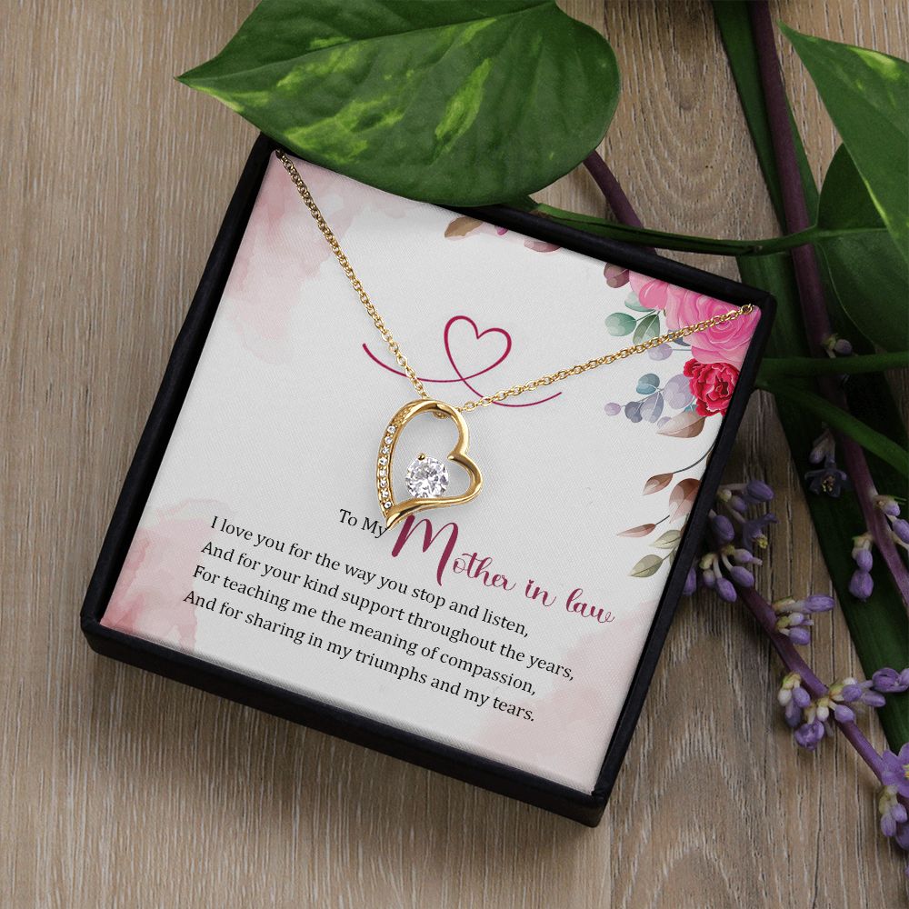 To My Mother-in-Law Forever Necklace w Message Card-Express Your Love Gifts