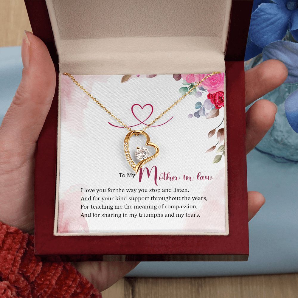 To My Mother-in-Law Forever Necklace w Message Card-Express Your Love Gifts