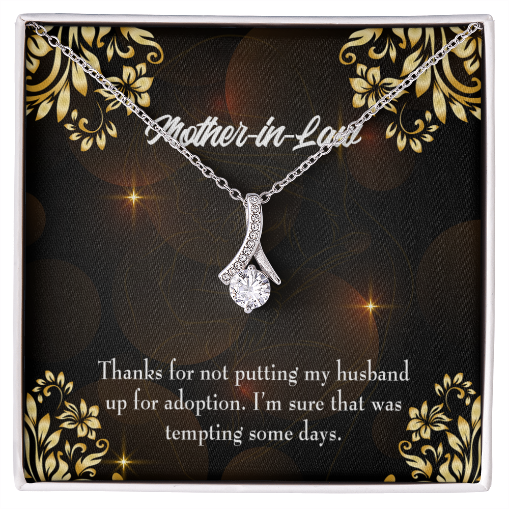 To My Mother-in-Law Funny Mother-in-Law Message Alluring Ribbon Necklace Message Card-Express Your Love Gifts