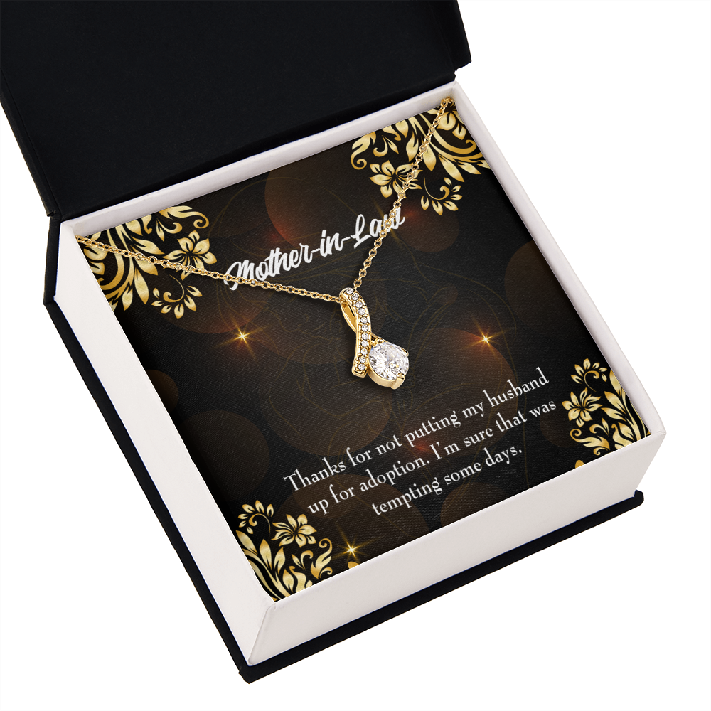 To My Mother-in-Law Funny Mother-in-Law Message Alluring Ribbon Necklace Message Card-Express Your Love Gifts